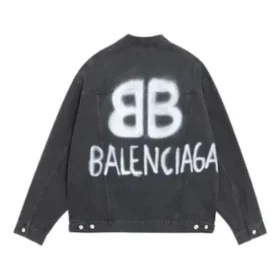 BB Sprayed Denim Jackor Large Fit ”Dark Grey White” 678354TIWA21440