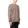 BB-tröja med rund hals och mönster över hela plagget ”Beige” 733859T32539378