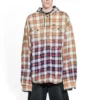 Blekad rutig långärmad hoodie ”Red White Black” 699223TMM059783