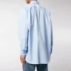 Bomullspoplin-skjorta med logo på ryggen ”Light Blue” 508465TWB044850