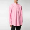 Bomullspoplin-skjorta med logo på ryggen ”Pink” 556878TEM095630
