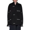 Bomullsskjorta med logotryck ”Black” 662983TOL651070