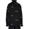 Bomullsskjorta med logotryck ”Black” 662983TOL651070