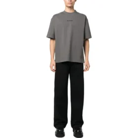 Bomullst-shirt med broderad logotyp ”Grey” 612966TNVG91300