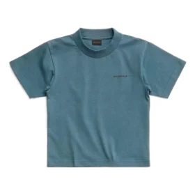 Bomullst-shirt med logotryck ”Blue” 681864TOVK74005