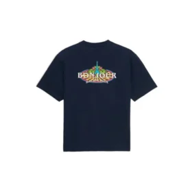 Bonjour Balenciaga T-shirt i bomull med rund hals ”Navy” 594579THV608065