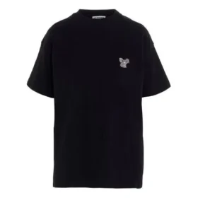 Broderad kortärmad unisex-tröja, svart 612965TIVD31000