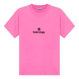 Broderad rundhalsad kortärmad rosa 612964TJVD95764