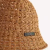 Buckethat i raffia för damer i beige