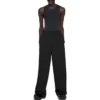 Byxor med elastisk midja och raka ben ”Black” 743903TNT391000