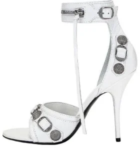 Cagole 110 mm Sandaler ”White Arena Lambskin” 743057WAD4E9081