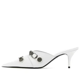 Cagole-mules med klackskor ”White Lambskin” 714253WAD4E9081