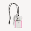 Charm/nyckelring för män i form av tågbiljett i vitt/svart/rosa