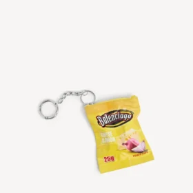 Charm/nyckelring med chips-motiv  i gult