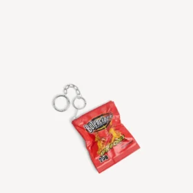 Charm/nyckelring med chips-motiv i rött