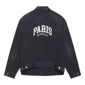 Cities Paris Oversized-Denim-jackor ”Washed Black White” 690198TBP479034