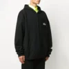 Crew-tröja med alfabettryck och dragkedja, unisex, svart 620974TIV751070