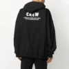 Crew-tröja med alfabettryck och dragkedja, unisex, svart 620974TIV751070