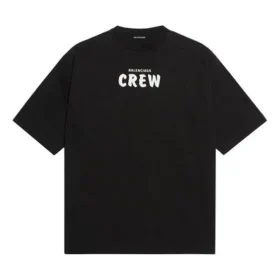 Crew-tryck, lös passform, korta ärmar, svart 620941TIV741070