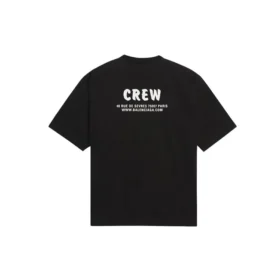Crew-tryck, lös passform, korta ärmar, svart 620941TIV741070