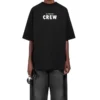 Crew-tryck, lös passform, korta ärmar, svart 620941TIV741070