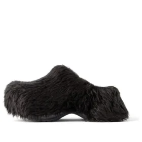 Crocs Mules ”Black Fake Fur on Rubber” 720762W0FOU1000