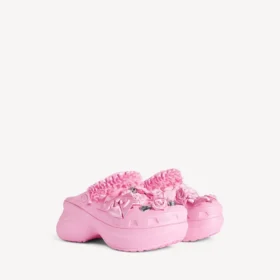 Crocs™-mules för damer med Jibbitz™ i ljusrosa