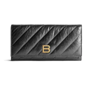 Crush plånbok med kedja, quiltad ”Black” 781723210J11000