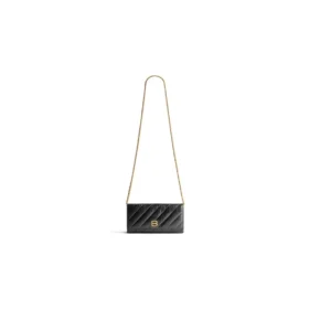 Crush plånbok med kedja, quiltad ”Black” 781723210J11000