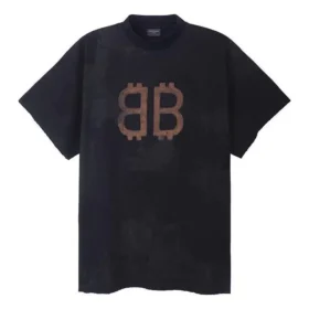 Crypto-T-shirt i oversized-modell ”Black Faded” 739028TOVN81055
