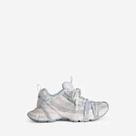 Dam-sneaker i storlek 3XL med Extreme Laces-logotyp i vitt/benvitt/ljusblått