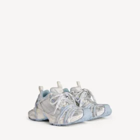 Dam-sneaker i storlek 3XL med Extreme Laces-logotyp i vitt/benvitt/ljusblått
