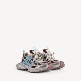 Dam-sneakers i storlek 3XL med snörning i brunt/beige/blått