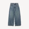 Dammjeans med lågt grenparti i smutsigt vintageblått Dammjeans med lågt grenparti i smutsigt vintageblått