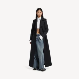 Dammjeans med lågt grenparti i smutsigt vintageblått