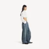 Dammjeans med lågt grenparti i smutsigt vintageblått Dammjeans med lågt grenparti i smutsigt vintageblått