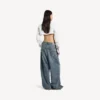 Dammjeans med lågt grenparti i smutsigt vintageblått Dammjeans med lågt grenparti i smutsigt vintageblått