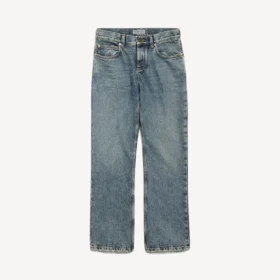 Dammjeans med normal passform i smutsigt vintageblått