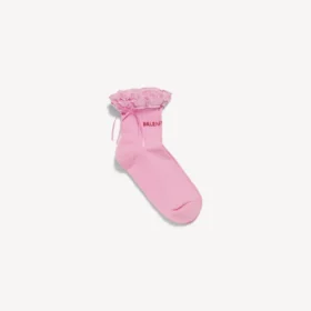 Damstrumpor med rosett i rosa/rött Damstrumpor med rosett i rosa/rött