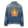 Denim-jackor med emblem på ryggen ”Blue” 697781TBP484455