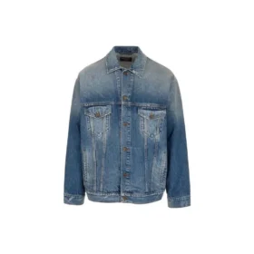 Denim-jackor med emblem på ryggen ”Blue” 697781TBP484455