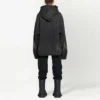 Denim-jackor med huva och knappar i blekt utseende ”Black” 724653TNW541129