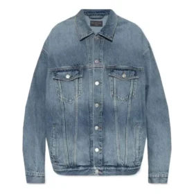 Denim-jackor med knappar och blekt effekt ”Blue” 724651THW254245