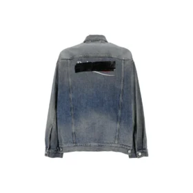 Denim-jackor med knappar och blekt effekt ”Blue” 724651THW254245