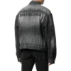 Denim-jackor med logotyp på ryggen, stor passform, ”Fake Wash Black” 620728TIW435720