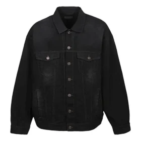 Denimjackor med gaffatejp och Political Campaign budskap ”Black” 724651TNW111700