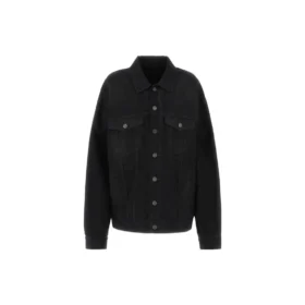 Denimjackor med gaffatejp och Political Campaign budskap ”Black” 724651TNW111700