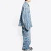 Denimjackor med logotyp i skrift över hela ytan ”Ljusblå Vit” 681690TJW904200