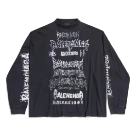 Diy Metal långärmad T-shirt i medium passform ”Black White” 699191TPVO31569