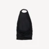 Draperad damtop i svart